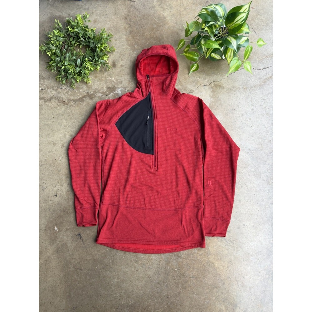 Patagonia R1 Regulator Hoodie Sweatshirt Mens M Red 1/2 Zip Pullover Polartec